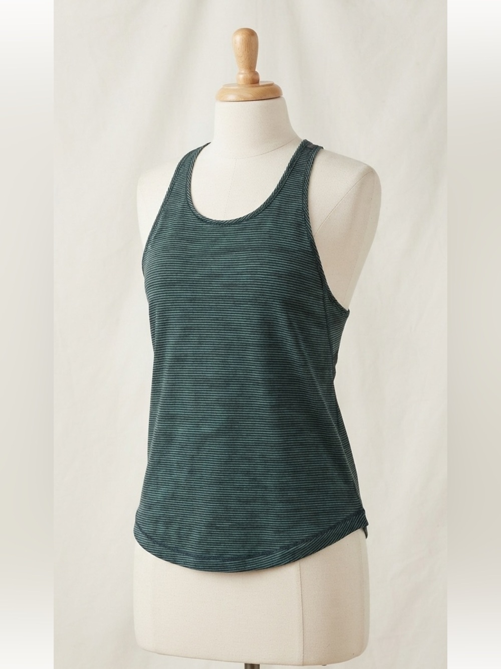 lululemon athletica Green Striped Racerback Tank